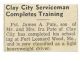 Clay City Serviceman Completes Training