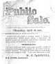 Public Sale Flyer, McDowell, W. E.