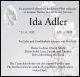 Traueranzeige (Funeral Card), Adler, Ida