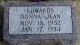 Headstone, Edwards, Donna Jean