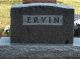 Headstone, Ervin Family Plot