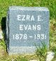Headstone, Evans, Ezra E.