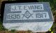 Headstone, Evans, J. T.