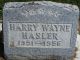 Headstone, Hasler, Harry Wayne