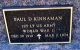 Headstone, Kinnaman, Paul D.