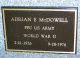 Headstone, McDowell, Adrian E.