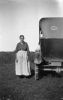 Margaret 'Margret' (Hasler) Yauch by old car